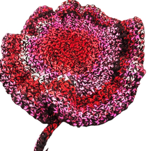 Hodgy Bonnet Handmade Crochet Colorful Strawbery Jam Adjustable with Tie M/L main image 6